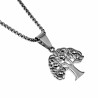 60cm x 3mm Jasseron Ketting + Levensboom Hanger Unisex - Gepolijst RVS