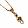 Muzieknoothanger Unisex - Verguld RVS - Symbolische Muzieknoot Hanger