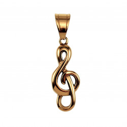 60cm x 3mm Jasseron Ketting + Muzieknoot Hanger Unisex - Gepolijst RVS
