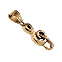 60cm x 3mm Jasseron Ketting + Muzieknoot Hanger Unisex - Gepolijst RVS