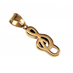 60cm x 3mm Jasseron Ketting + Muzieknoot Hanger Unisex - Gepolijst RVS