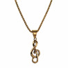 60cm x 3mm Jasseron Ketting + Muzieknoothanger Unisex - Verguld RVS -  Symbolische Ketting met Muzieknoothanger Dames - Heren