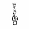 60cm x 3mm Jasseron Ketting + Muzieknoot Hanger Unisex - Gepolijst RVS