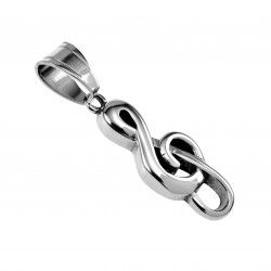 60cm x 3mm Jasseron Ketting + Muzieknoot Hanger Unisex - Gepolijst RVS