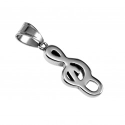60cm x 3mm Jasseron Ketting + Muzieknoot Hanger Unisex - Gepolijst RVS