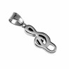 60cm x 3mm Jasseron Ketting + Muzieknoot Hanger Unisex - Gepolijst RVS