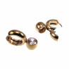 ∅15mm x 5mm Oorringen Dames - Verguld RVS - Oorbellen met Afneembaar Hanger van Zirkoonsteen