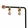 ∅15mm 5mm Oorringen met Afneembaar Hanger-Zirkoonsteen Verguld RVS