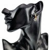∅15mm 5mm Oorringen met Afneembaar Hanger-Zirkoonsteen Verguld RVS