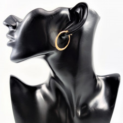 ∅25mm Oorbellen Dames - Platte-Design - Verguld RVS - Oorringen