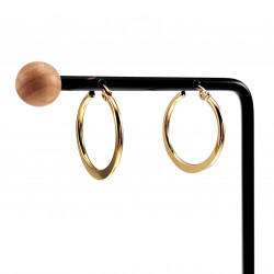 ∅25mm Oorbellen Dames - Platte-Design - Verguld RVS - Oorringen