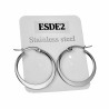 ∅25mm Oorbellen Dames - Platte-Design - Gepolijst RVS - Oorringen