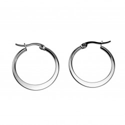 ∅25mm Oorbellen Dames - Platte-Design - Gepolijst RVS - Oorringen