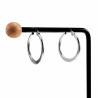 ∅25mm Oorbellen Dames - Platte-Design - Gepolijst RVS - Oorringen
