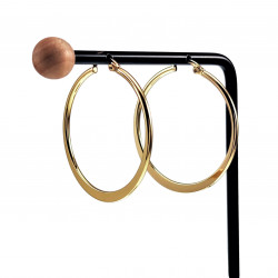 ∅35mm Oorbellen Dames - Platte-Design - Verguld RVS - Oorringen