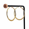 ∅35mm Oorbellen Dames - Platte-Design - Verguld RVS - Oorringen