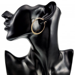 ∅35mm Oorbellen Dames - Platte-Design - Verguld RVS - Oorringen