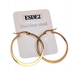 ∅35mm Oorbellen Dames - Platte-Design - Verguld RVS - Oorringen