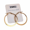 ∅35mm Oorbellen Dames - Platte-Design - Verguld RVS - Oorringen