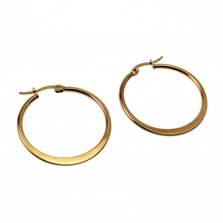 ∅35mm Oorbellen Dames - Platte-Design - Verguld RVS - Oorringen