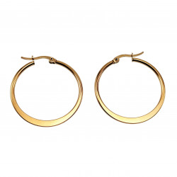 ∅35mm Oorbellen Dames - Platte-Design - Verguld RVS - Oorringen