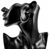 ∅35mm Oorbellen Dames - Platte-Design - Gepolijst RVS - Oorringen