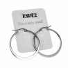 ∅35mm Oorbellen Dames - Platte-Design - Gepolijst RVS - Oorringen