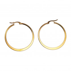 ∅40mm Oorbellen Dames - Platte-Design - Verguld RVS - Oorringen