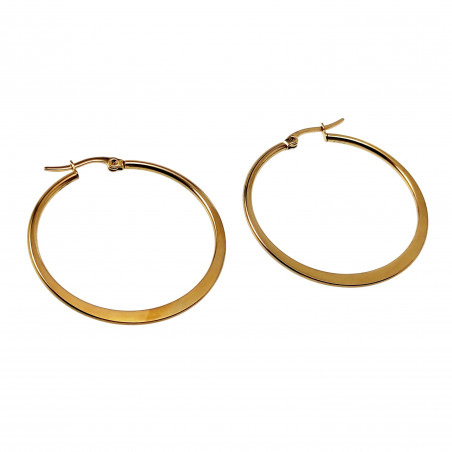 ∅40mm Oorbellen Dames - Platte-Design - Verguld RVS - Oorringen