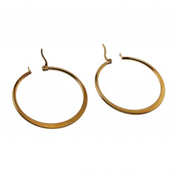 ∅40mm Oorbellen Dames - Platte-Design - Verguld RVS - Oorringen
