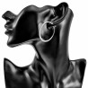 ∅40mm Oorbellen Dames - Gepolijst RVS - Oorringen Platte -Design
