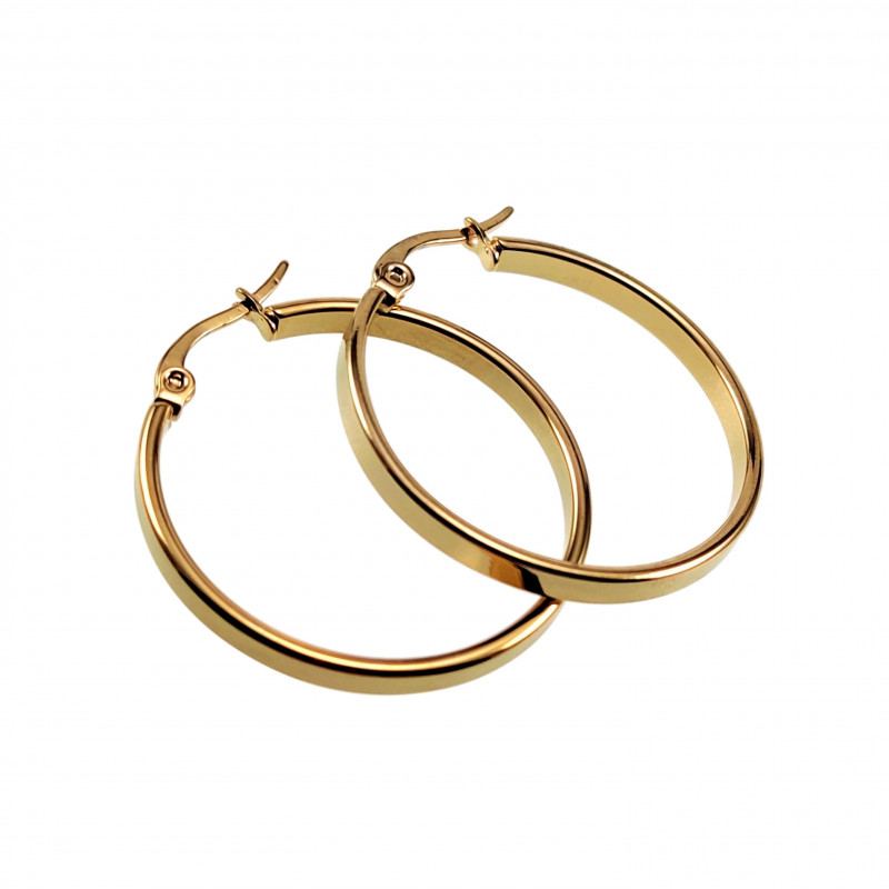∅30mm x 3mm Oorbellen Dames - Verguld RVS - Brede-Design Oorringen ∅30mm x 3mm Oorbellen Dames - Verguld RVS - Brede-Design Oorringen