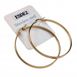 ∅50mm x 3mm Oorbellen Dames - Verguld RVS - Brede-Design Oorringen