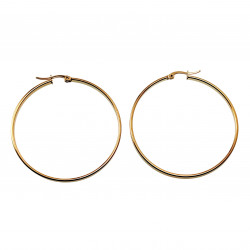 ∅50mm x 3mm Oorbellen Dames - Verguld RVS - Brede-Design Oorringen