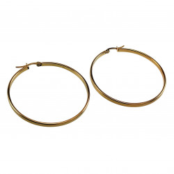∅50mm x 3mm Oorbellen Dames - Verguld RVS - Brede-Design Oorringen