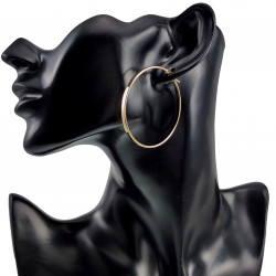 ∅50mm x 3mm Oorbellen Dames - Verguld RVS - Brede-Design Oorringen