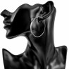 ∅50mm x 3mm Oorbellen Dames - Gepolijst RVS - Brede-Design Oorringen