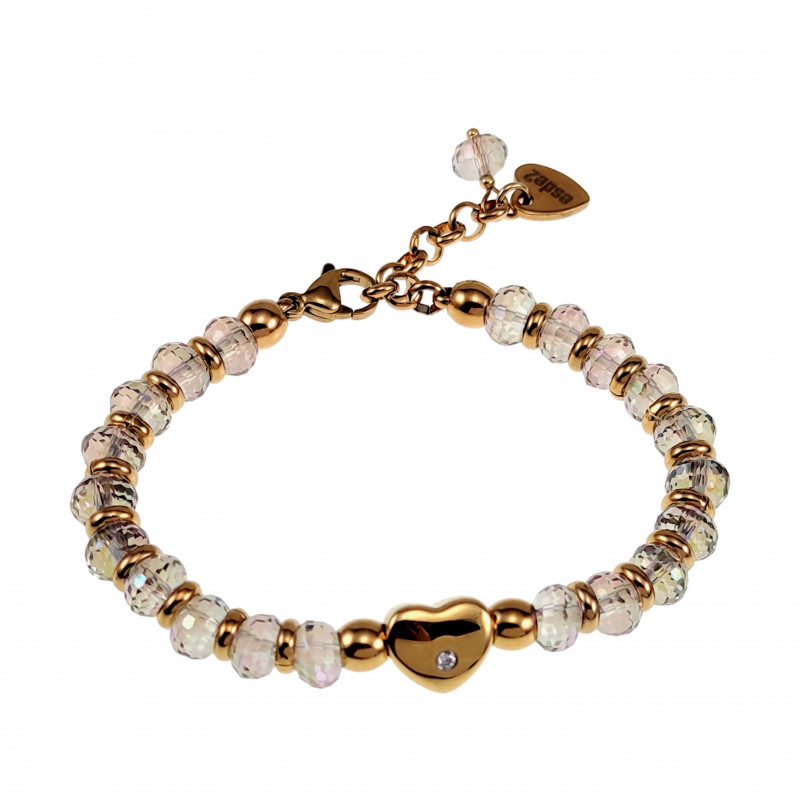 Armband met Kleurrijke Facet Oostenrijkse Kristalkralen Verguld RVS Armband met Kleurrijke Facet Oostenrijkse Kristalkralen Verguld RVS