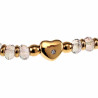 Armband Dames - Hart-Design - Verguld RVS - Armband met Kleurrijke Facet Oostenrijkse Kristalkralen