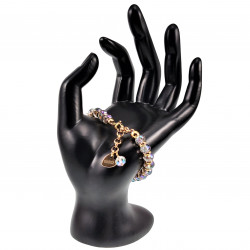 Armband Dames - Hart-Design - Verguld RVS - Armband met Kleurrijke Facet Oostenrijkse Kristalkralen
