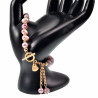 Dames Armband met Paarse Kristal en Zoetwaterparels - Verguld RVS