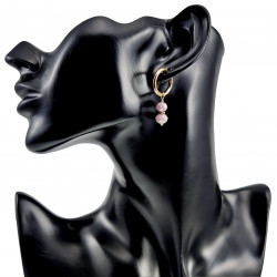 ∅18mm 2,5mm Dames Oorringen met Paarse Kristal Hanger Verguld RVS