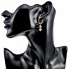 ∅18mm x 2,5mm Oorbellen Dames - Verguld RVS - Oorringen met Paarse Gefacetteerde Kristallen Hanger