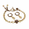 Armband met Tijgerkop - Verguld RVS Geel Kralenarmband met T-sluiting