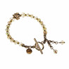 Armband met Tijgerkop - Verguld RVS Geel Kralenarmband met T-sluiting