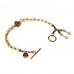 Armband met Tijgerkop - Verguld RVS Geel Kralenarmband met T-sluiting