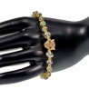 Armband Dames - Geel Kristal - Armband met Tijgerkop Design - Verguld RVS - Kralenarmband met T-sluiting