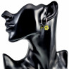 ∅14mm Dames RVS Oorbellen Geel Gefacetteerde Kristallen Bloemhanger
