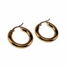 ∅25mm x 5mm Oorbellen Dames - Verguld RVS - Brede Oorringen