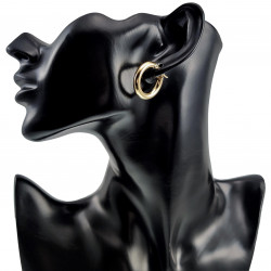 ∅25mm x 5mm Oorbellen Dames - Verguld RVS - Brede Oorringen